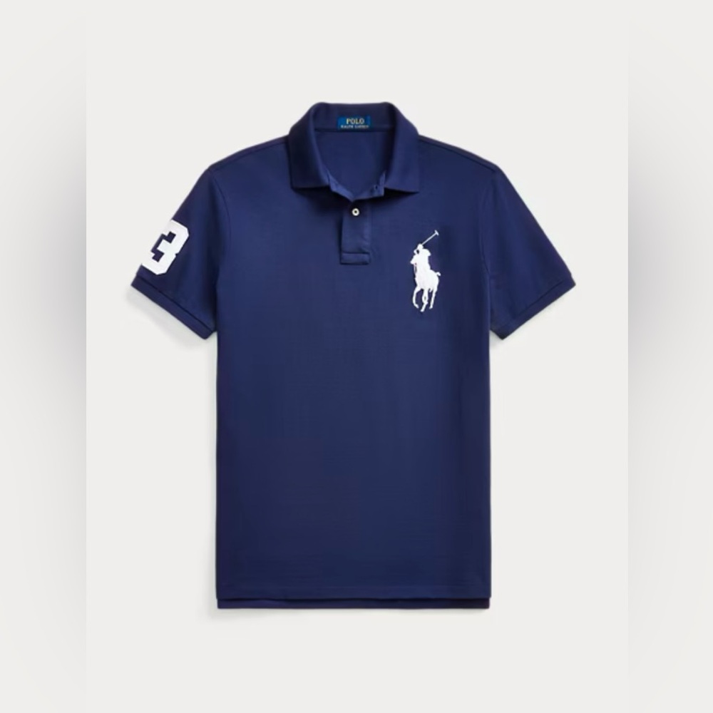Ralph Lauren Navy Polo Shirt with White Logo